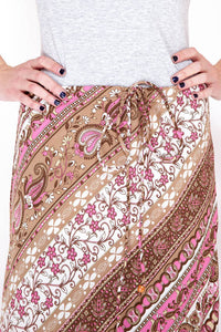 Spring Time Paisely Drawstring Pencil Skirt