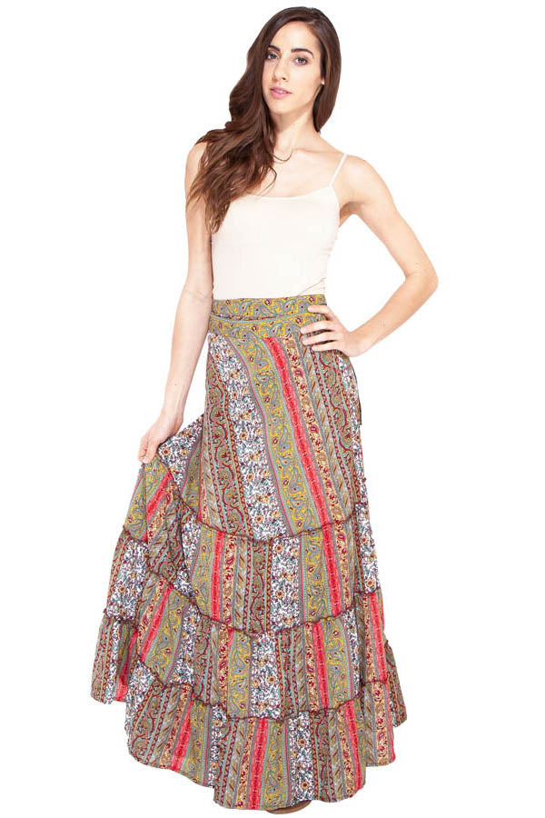 Summer Paisely Gypsy Wrap Skirt