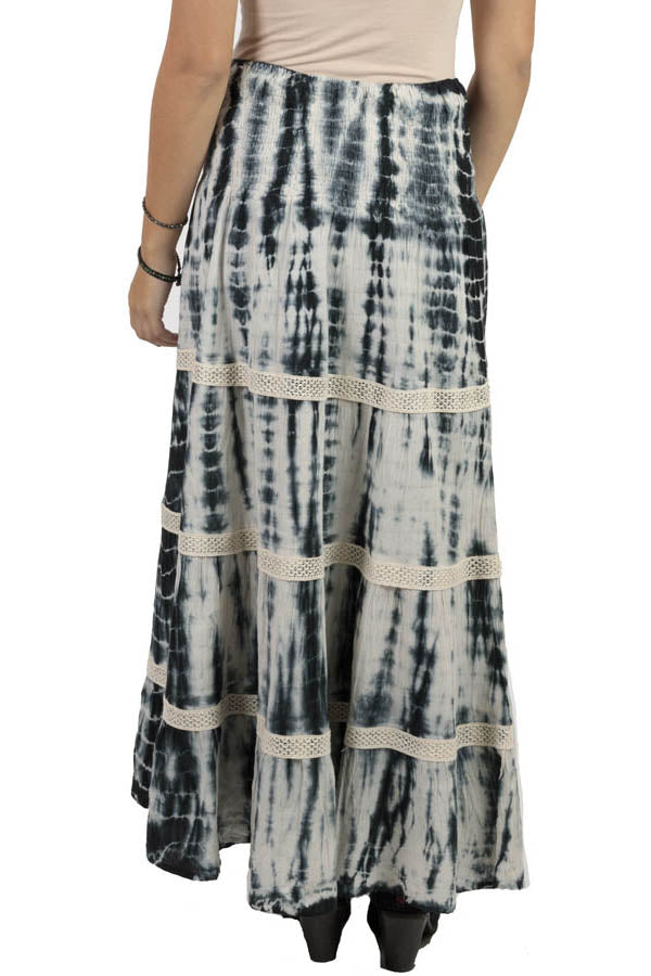 Women's Summer Cotton Tie Dye Gypsy Maxi Skirt