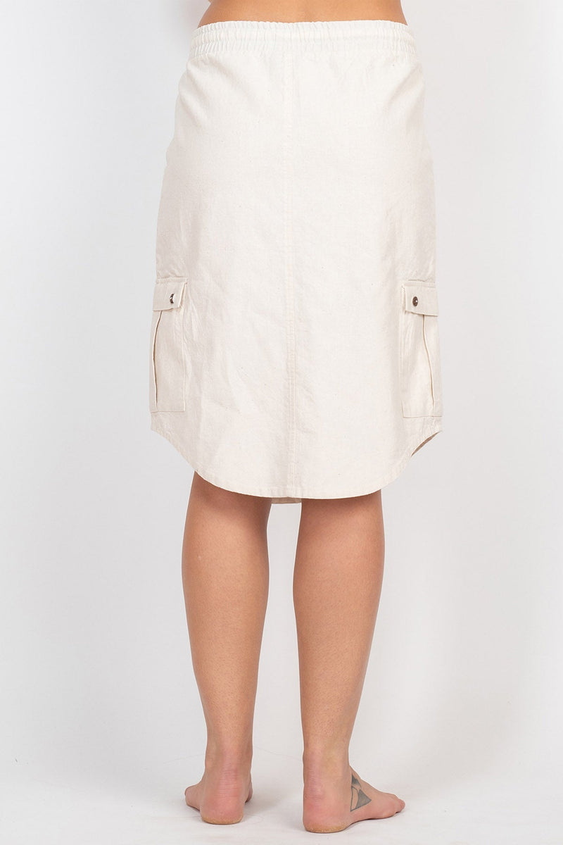 Hemp Cotton Midi Cargo Skirt