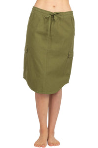 Hemp Cotton Midi Cargo Skirt