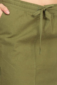 Hemp Cotton Midi Cargo Skirt