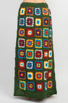 Patchwork Slit Crochet Skirt