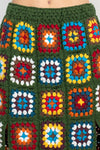 Patchwork Slit Crochet Skirt