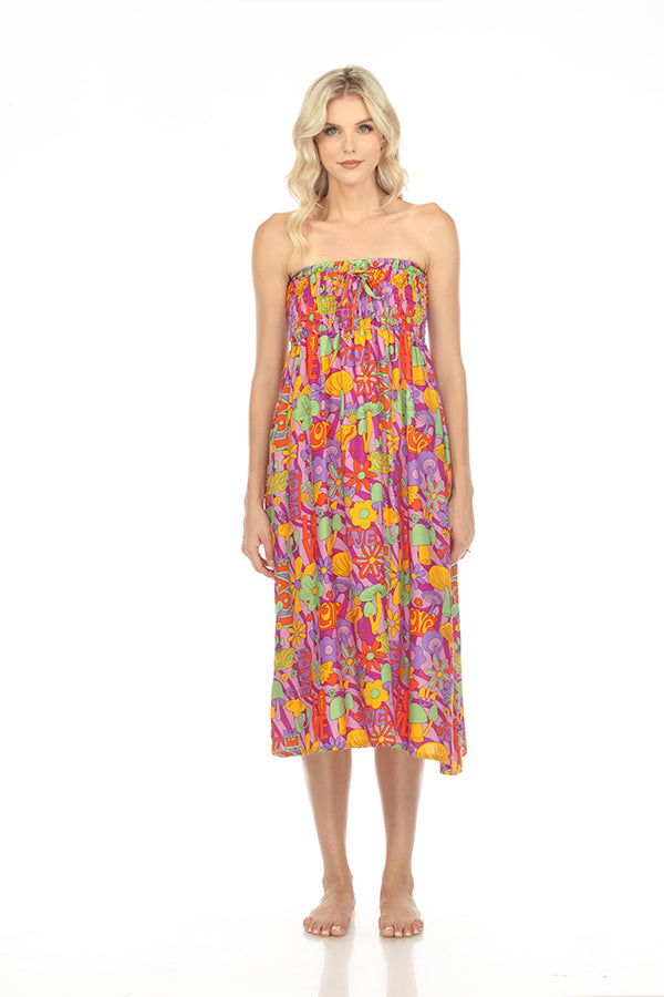 Mushroom Love Print Maxi Skirt-Dress