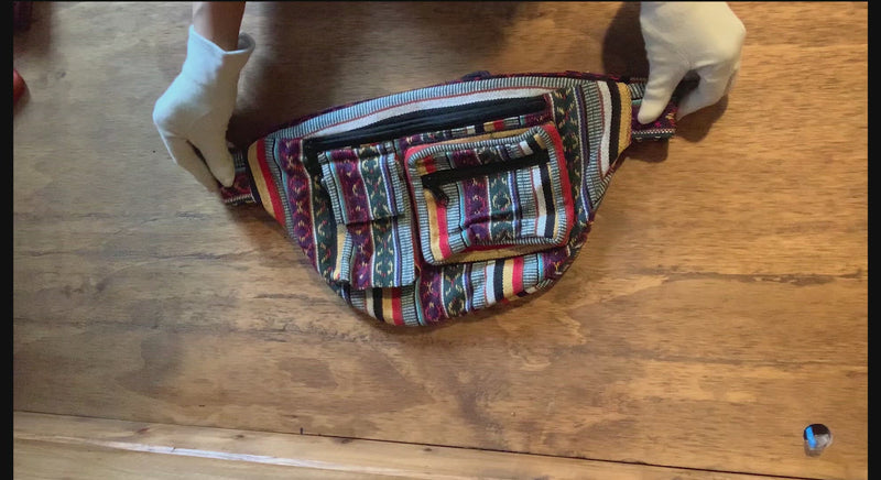 Cotton fanny Pack Utility Waist Belt Bag-multi