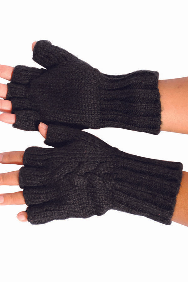 Bohemian Braided Stitch Fingerless Gloves