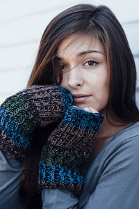 Funky Stripes Fingerless Hobo Gloves