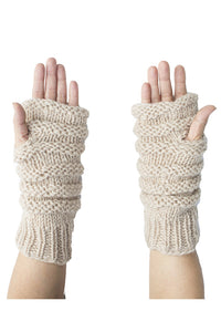 Winter hand knit woolen River Ripples Hobo Gloves
