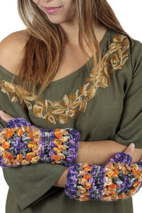 Scrunchy Petals Fingerless Gloves