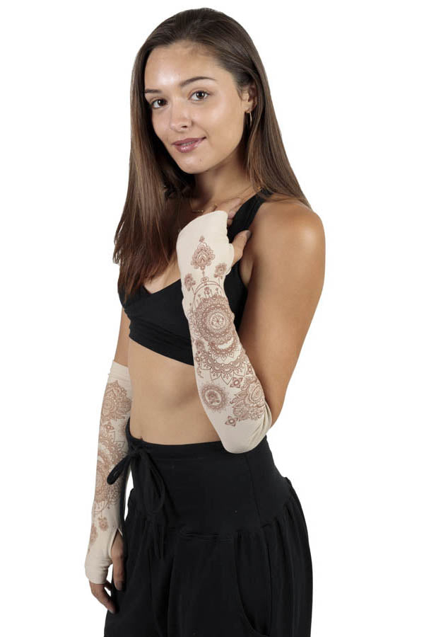 Henna Organic Cotton Fingerless Gloves