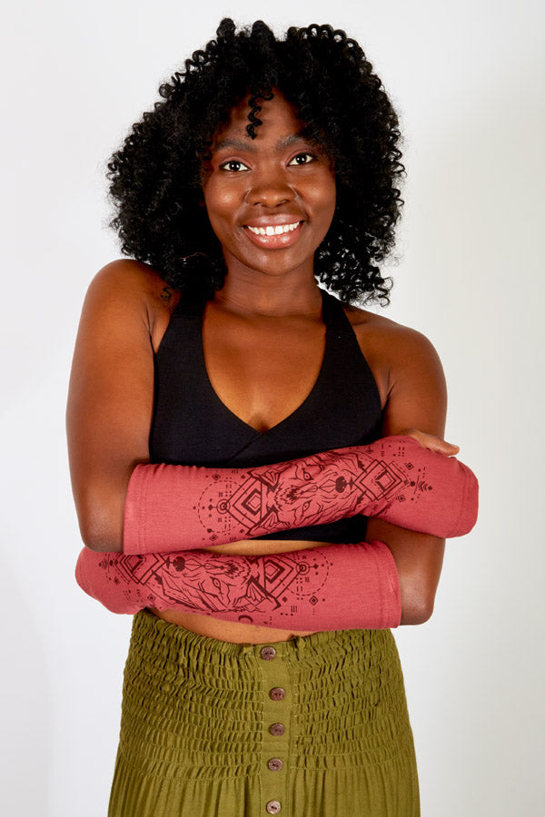 Wolf Sacred Geometry Armwarmers