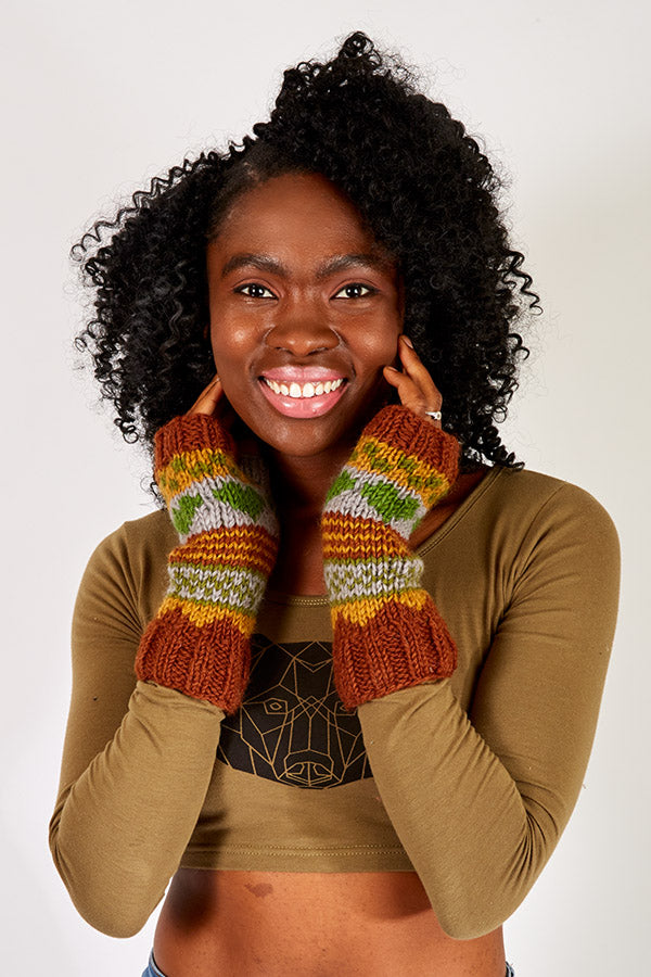 Hearts and Stripes Fingerless Gloves