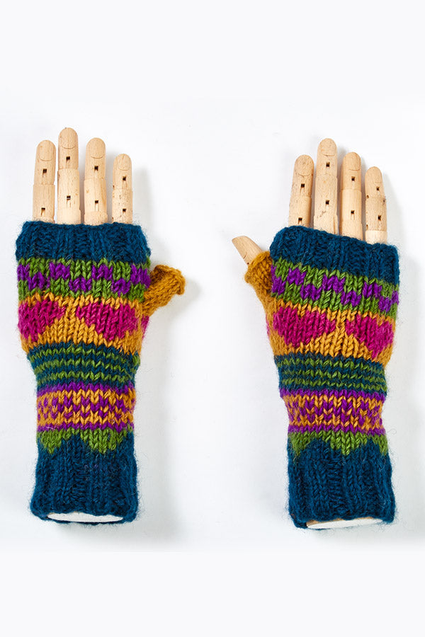 Hearts and Stripes Fingerless Gloves