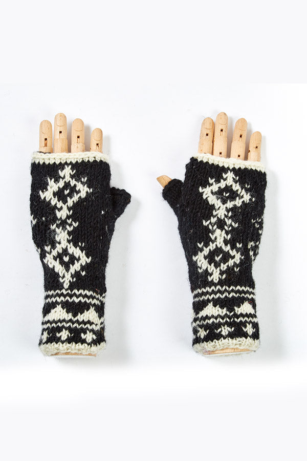 Diamond Fingerless Mittens