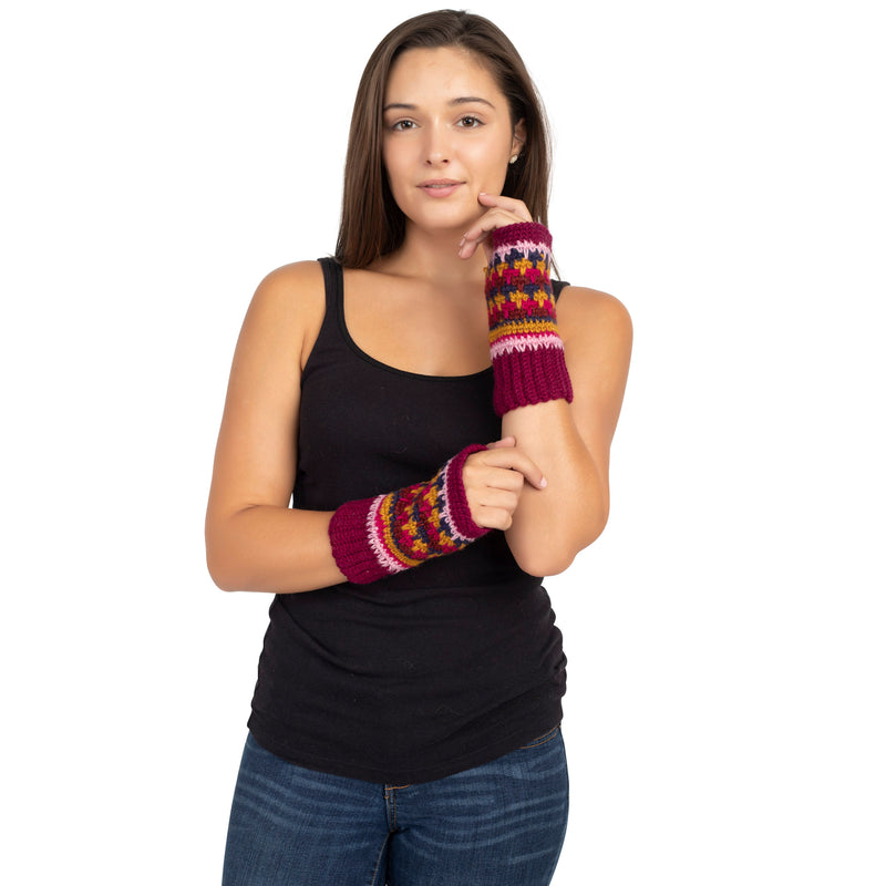 Short Multi Color Fingerless Gloves