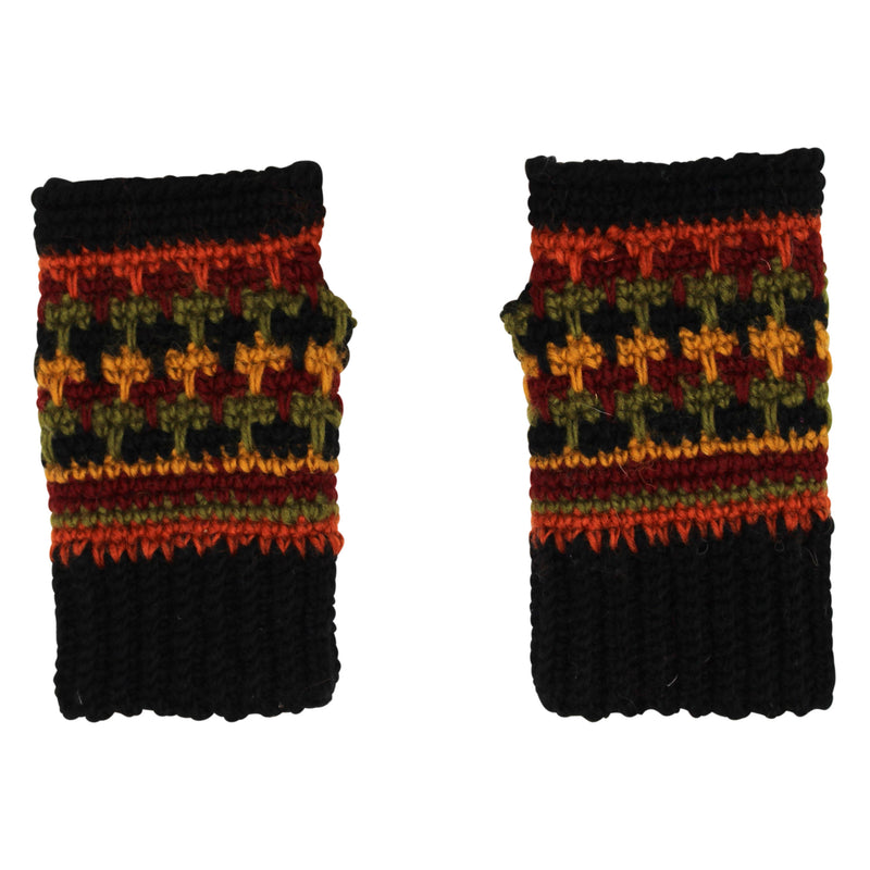Short Multi Color Fingerless Gloves
