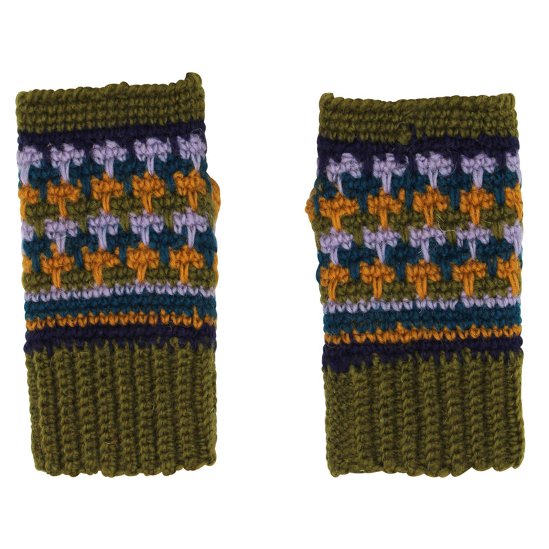 Short Multi Color Fingerless Gloves