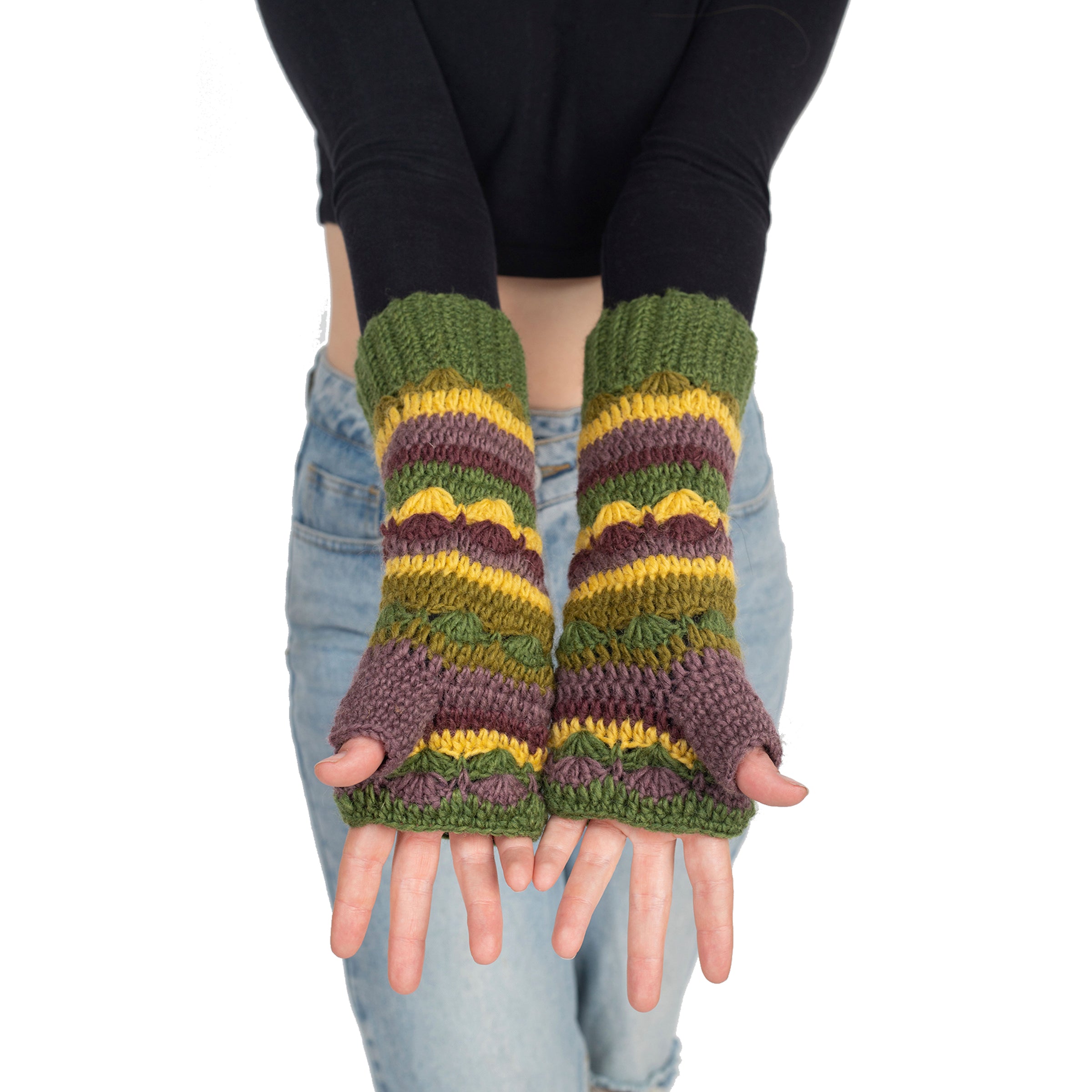 Long Multi Color Stripe Armwarmer