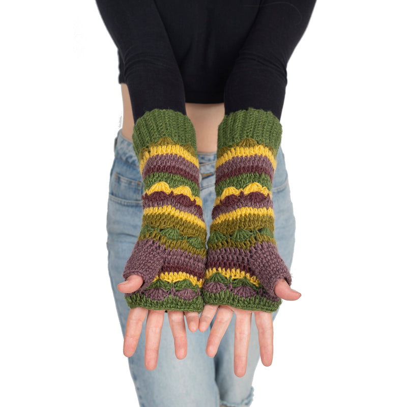 Long Multi Color Stripe Armwarmer