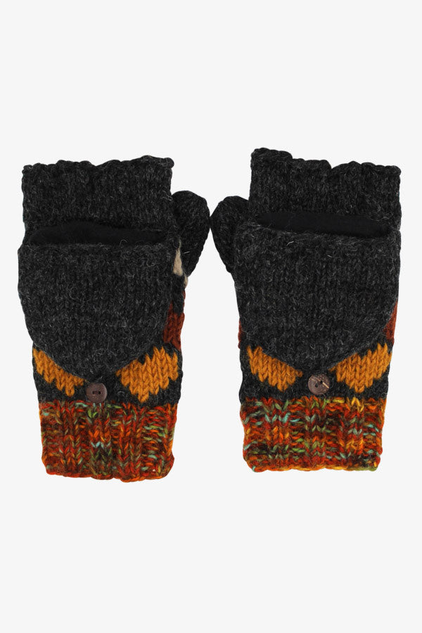 Wool Knit Hearts Mittens