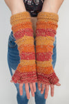 Faux Mohair Striped Armwarmers