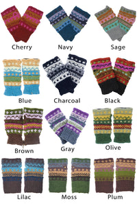 Winter hand knit handwarmer, fingerless Gloves