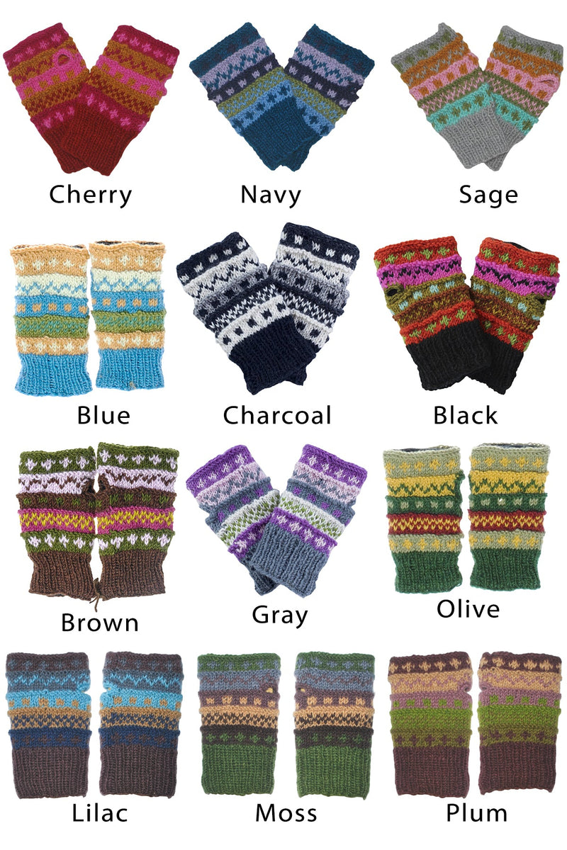 Winter hand knit handwarmer, fingerless Gloves