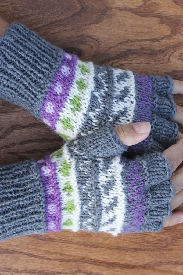 Winter Love Fingerless Wool Arm Warmers