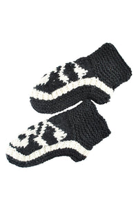 Happy skull woolen booties