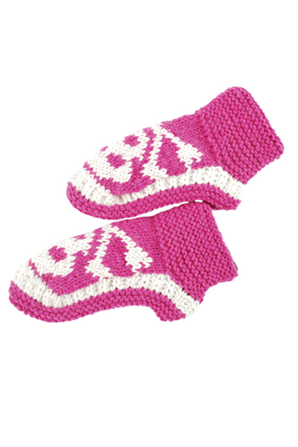 Happy skull woolen booties