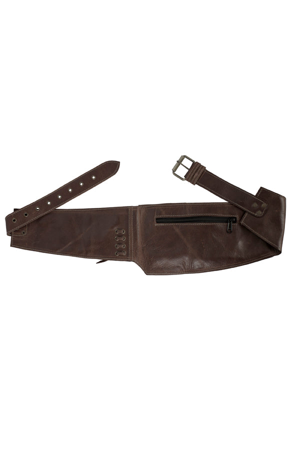 Women’s Brown Leather Utility Belt for Travel and Festivals, Burning Man Festival Bag with Fanny Pack Functionality, 100% Leather