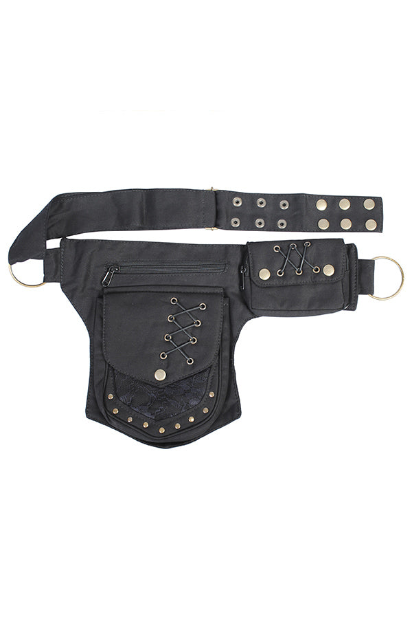 Leather Utility Belt Festival Hip Belt Travel Pocket Belt 