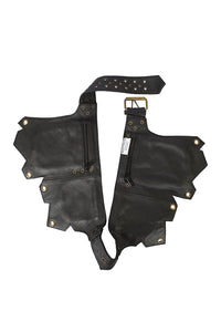 Unisex Leather Multiple Pocket festival hip waist utiliy bag