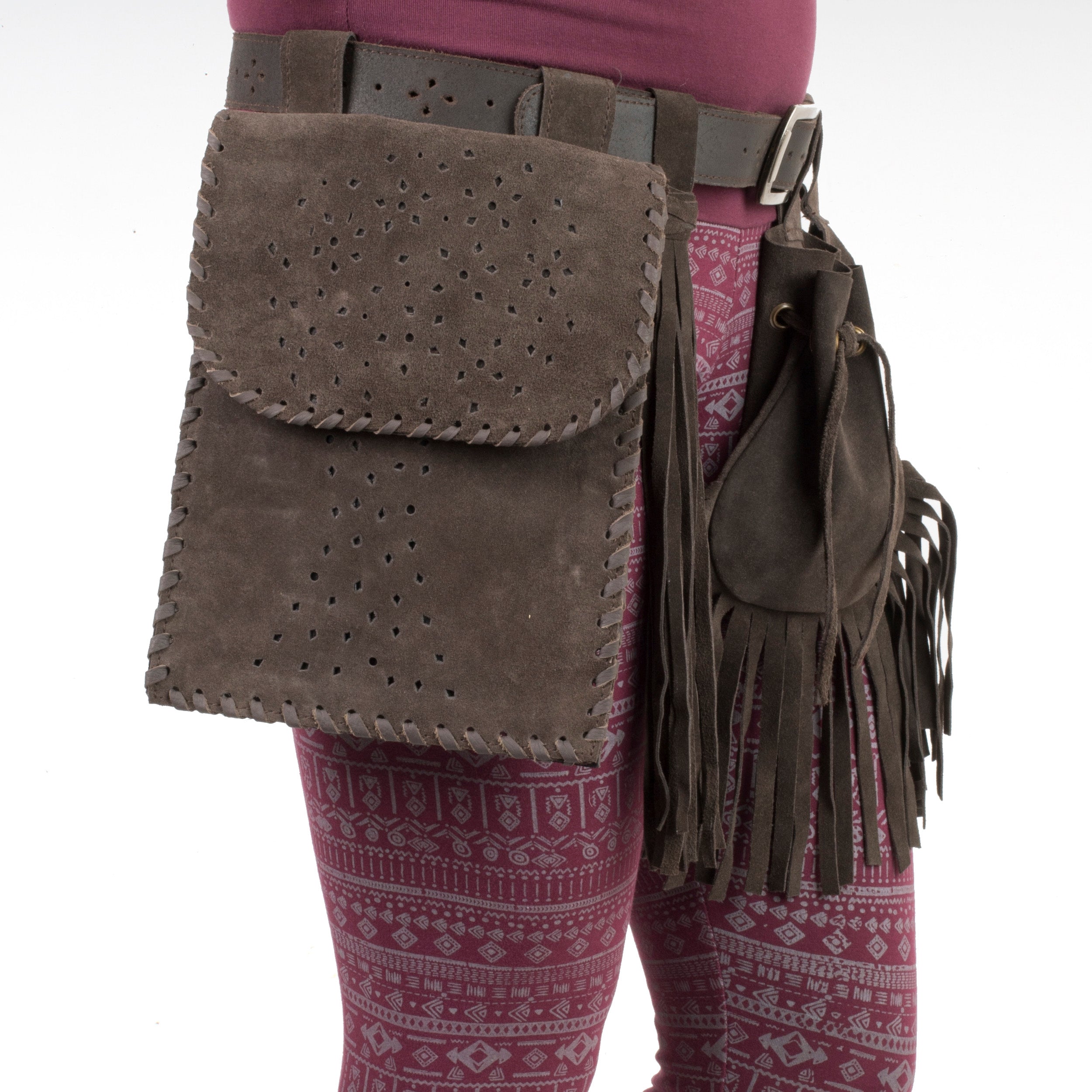 Suede Medicine Pouch for Belt