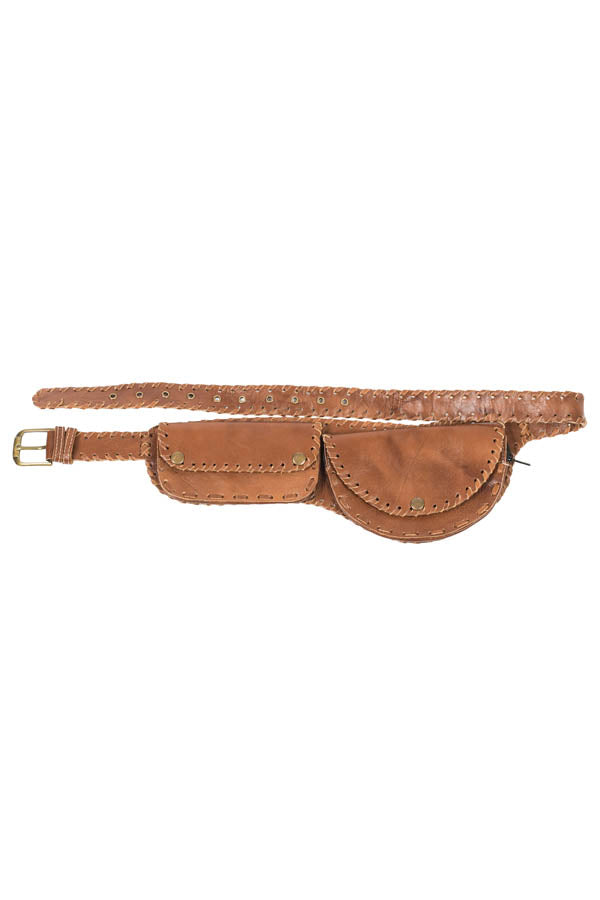 Leather Hip Belt Two Pockets