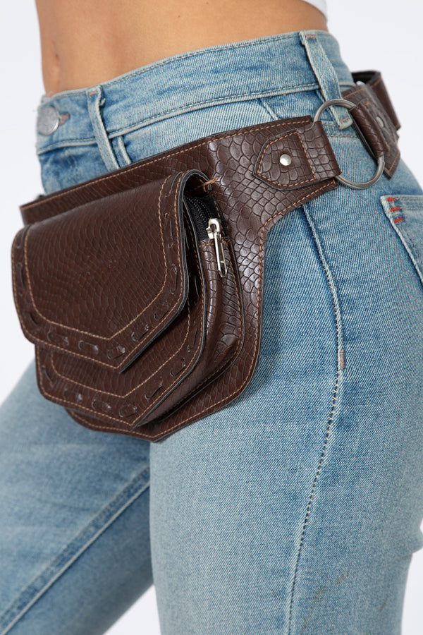 Exotic leathers belt bag