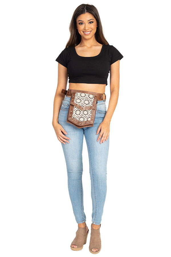 Leather and Lace Belt bag