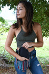 Rustic Stripe Hemp Belt bag