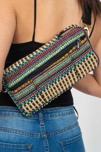 Jacquard sling chest bag