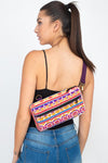 Jacquard sling chest bag