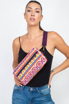 Jacquard sling chest bag