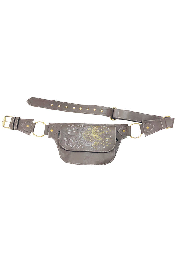 Celestial Embroidery Leather Hip Belt