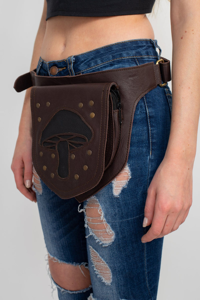 Applique Leather Belt Bag