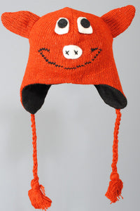 Womens Woolen Animal Hat Piggy Beanie