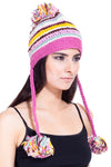 Multi stripe hat with braids