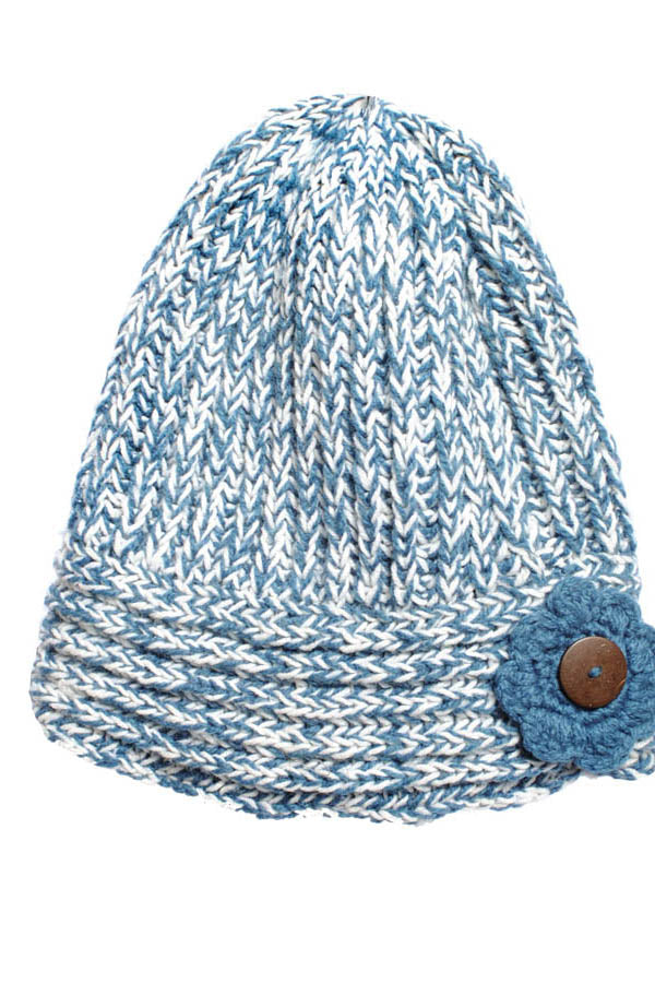 New Women Girl's knit woolen flower winter hat