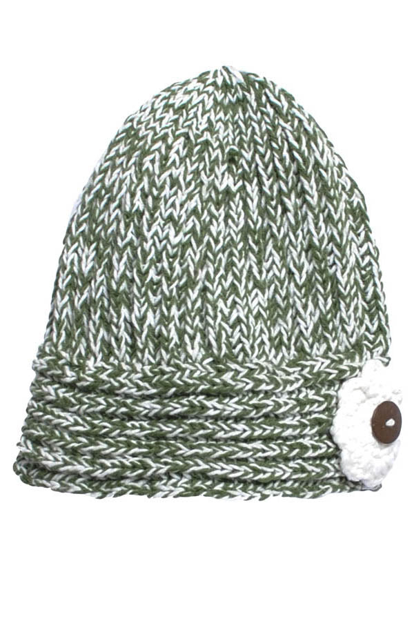 New Women Girl's knit woolen flower winter hat