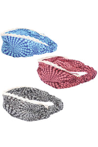 women's Chic Lace Knotted Cotton yoga headband-12pcs/Pk