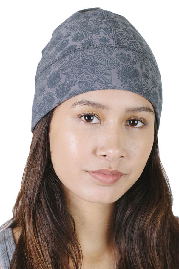 Organic Cotton Mandala Fleece lined Beanie